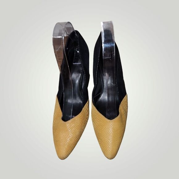 LOGO Lori Goldstein size 8 Kate Colorblock Leather Pointed Toe Block Heel - Picture 5 of 14